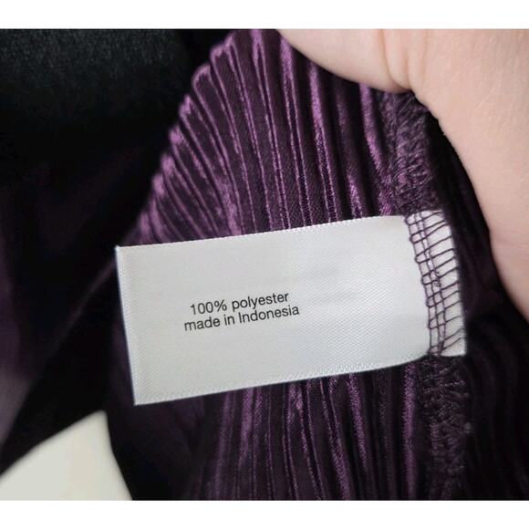 Lane Bryant Blouse Plus Size 2X 18/20 Purple Shimmery Ribbed Long Sleeve - Picture 4 of 5